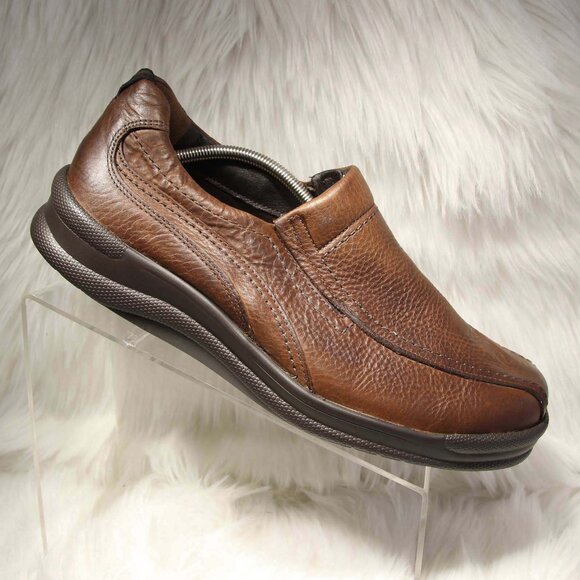 SAS Men’s Loafers Brown Leather Comfort Slip On Shoes Size 9 Wide - Made in USA - Picture 1 of 12